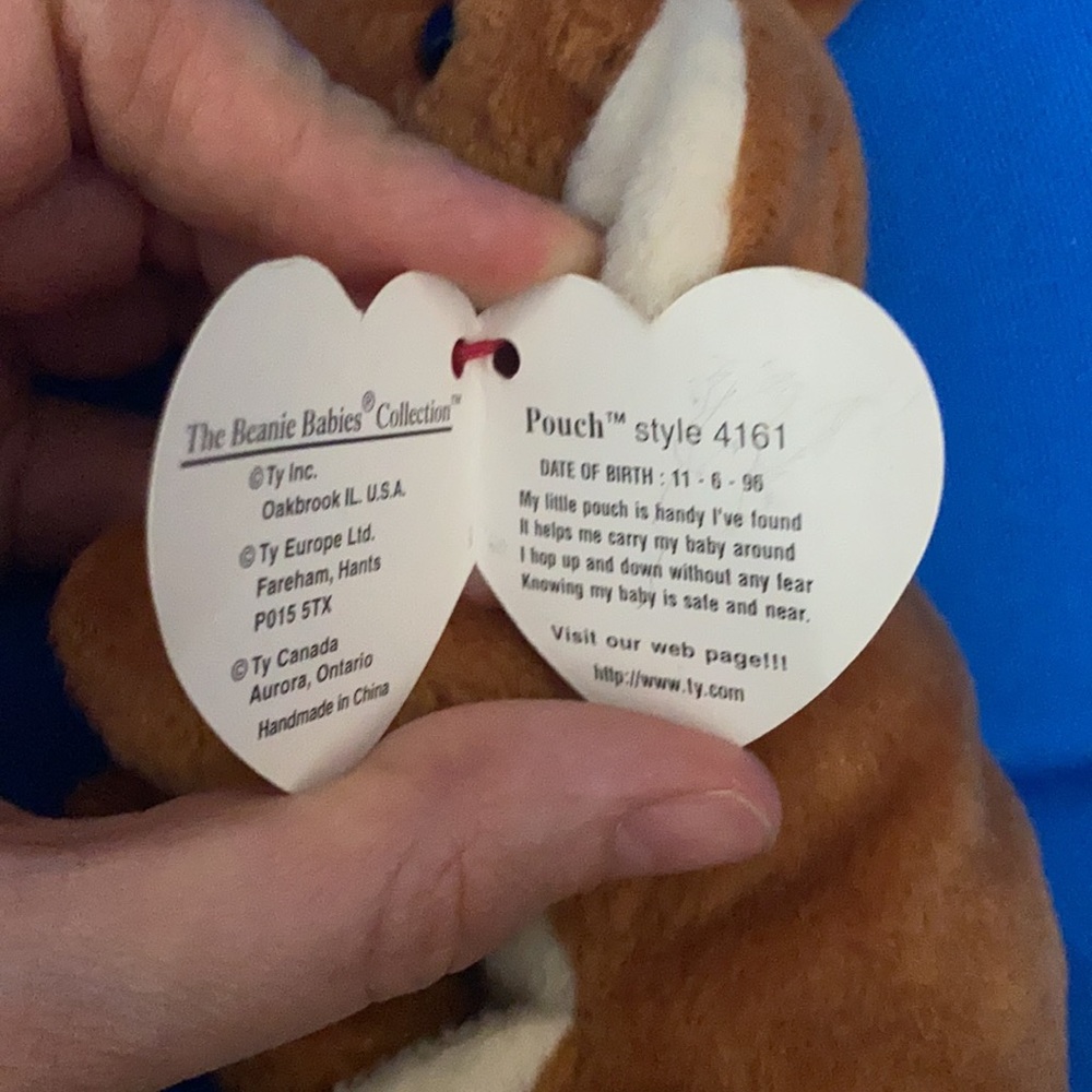 TY Beanie Baby Pouch Kangaroo 1996 NWTS ExcellentCondition - Picture 7 of 11